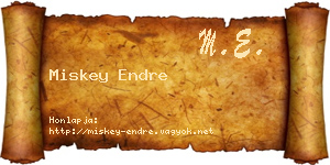Miskey Endre névjegykártya
